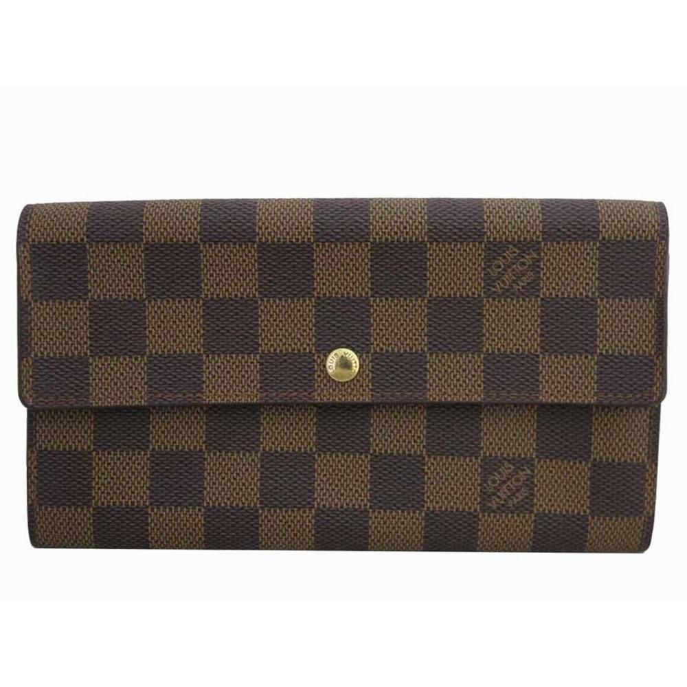 Portefeuille Sarah Hardware Gold Damier Canvas Brown Wallet Handbag